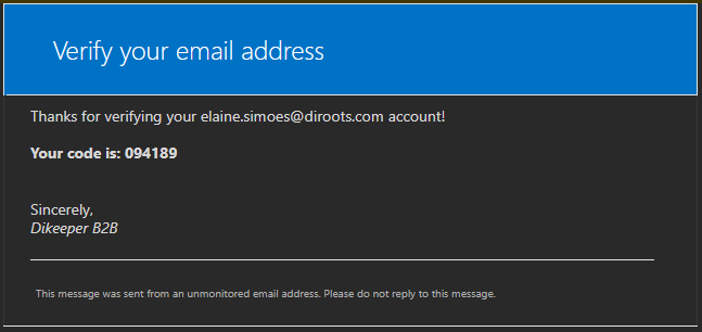 DiKeeper verification code